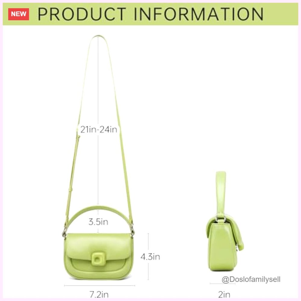 Genuine Leather Mini Crossbody Bag with Adjustable Strap, Compact Clutch - Picture 4 of 7